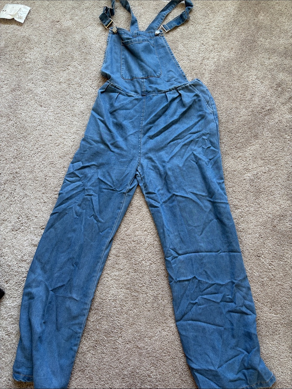 SHEIN Blue Denim Bib Overalls Jumpsuit